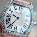 Best Replica Cartier Tortue De Swiss Quartz Watches Steel Diamonds